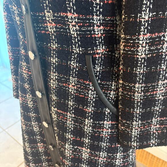 Maje Black and White Tweed Midi Dress - Picture 13 of 14